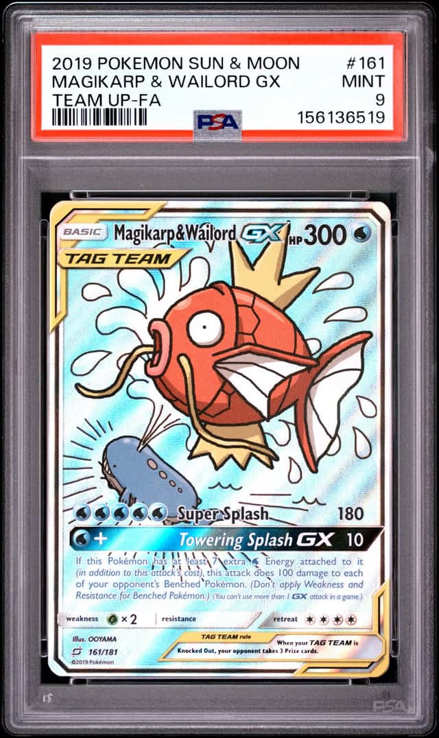 Pokemon PSA 9 Magikarp & Wailord GX Ultra Rare 2019 161/181 Team Up English