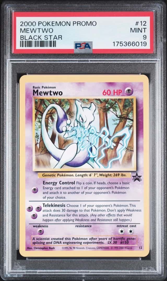 2000 POKEMON PROMO BLACK STAR #12 MEWTWO PSA 9