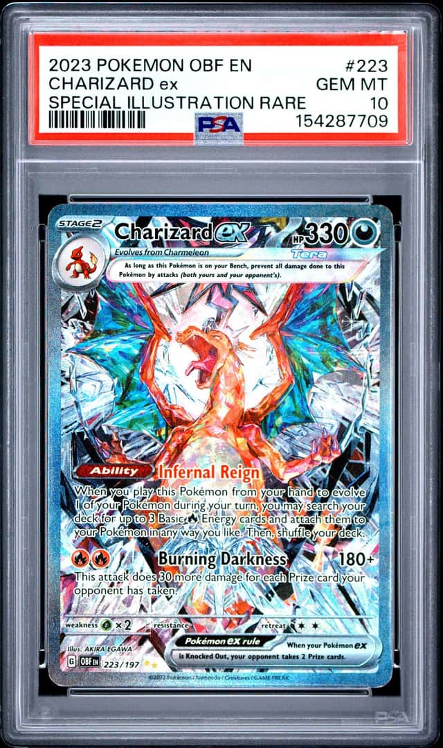2023 POKEMON OBF EN #223 CHARIZARD EX SPECIAL ILLUSTRATION RARE PSA 10