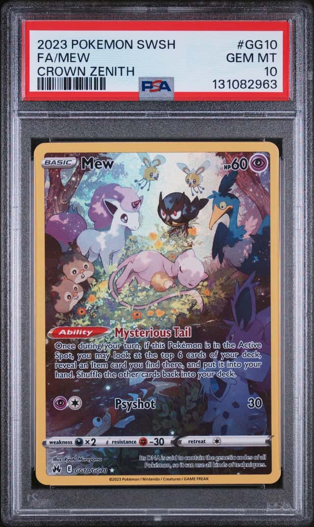 Pokemon Mew GG10/GG70 PSA 10 Full Art Holo Ultra Rare Crown Zenith GG