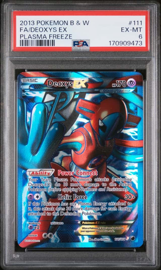 2013 POKEMON BLACK & WHITE PLASMA FREEZE #111 FULL ART/DEOXYS EX PSA 6