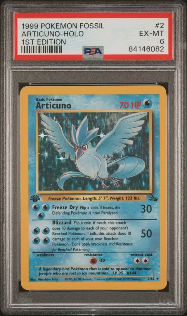 Pokémon 1st Edition Fossil Articuno #2 PSA 6!