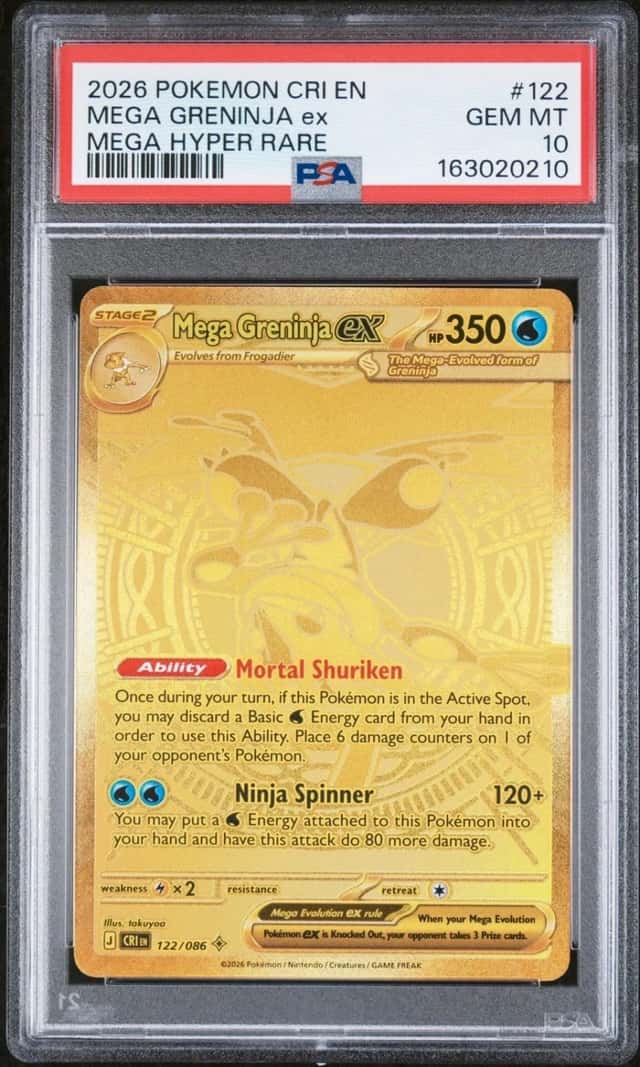 2026 POKEMON CRI EN-CHAOS RISING MEGA HYPER RARE #122 MEGA GRENINJA EX PSA 10