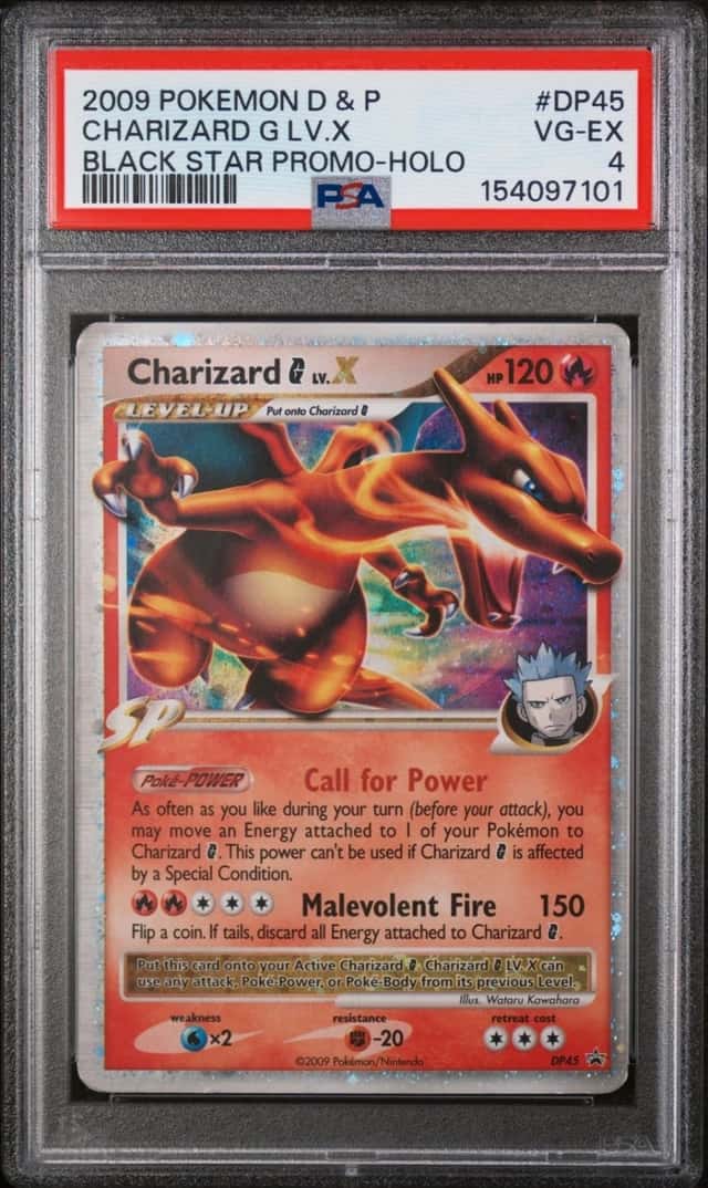 2009 POKEMON D&P CHARIZARD G LV.X BLACK STAR PROMO-HOLO #DP45 PSA 4