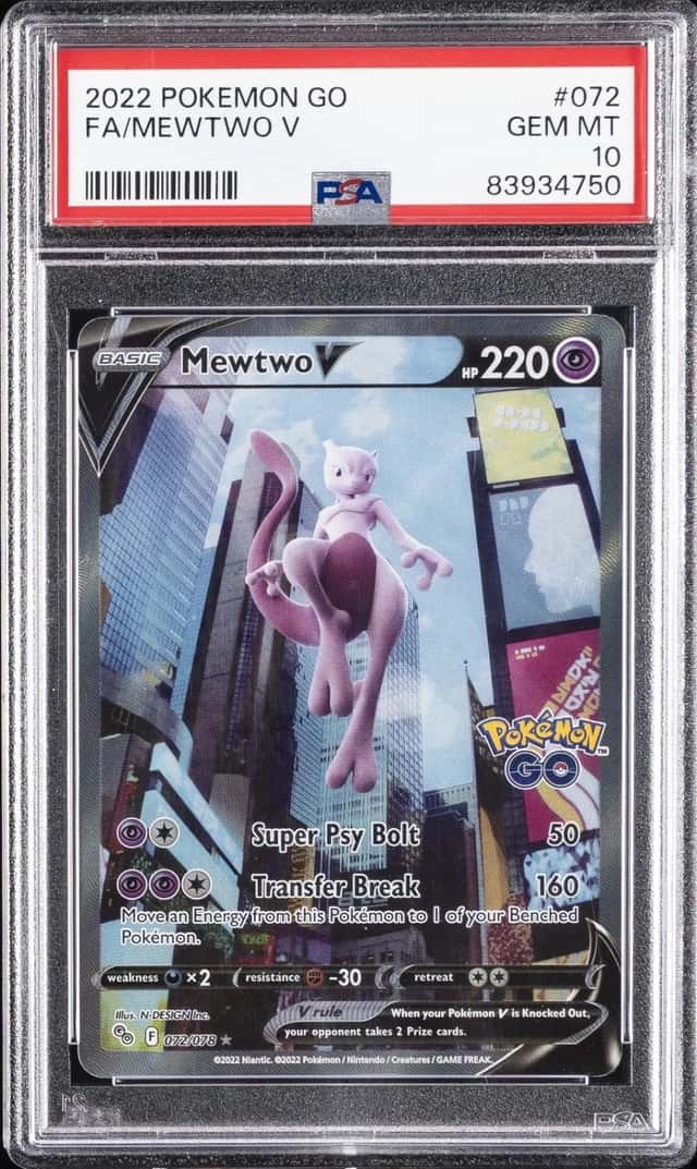 2022 POKEMON GO #072 FULL ART/MEWTWO V PSA 10