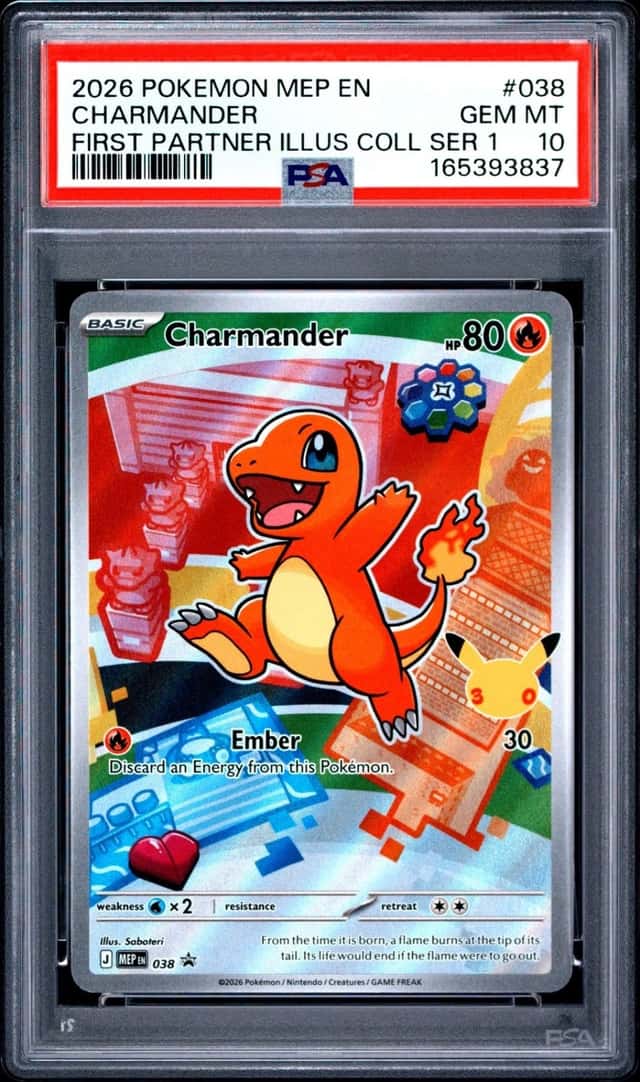 2026 POKEMON MEP FIRST PARTNER ILLUSTRATION COLLECTION #038 CHARMANDER PSA 10