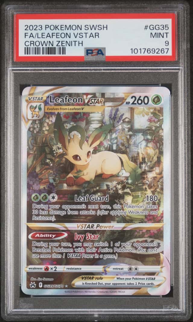 Pokemon Leafeon VSTAR Crown Zenith Ultra Rare Card GG35/GG70 PSA 9