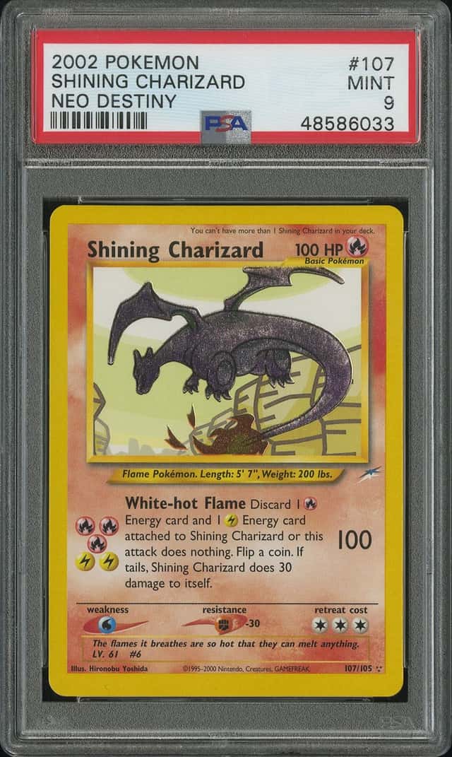 2002 POKEMON NEO DESTINY #107 SHINING CHARIZARD PSA 9
