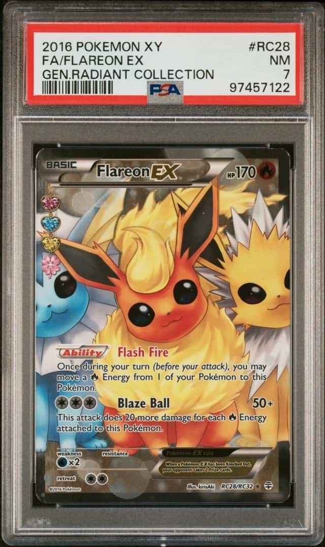 PSA 7 NEAR MINT Flareon EX RC28/83 Generations Radiant Collection Pokemon