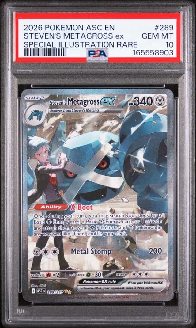 2026 POKEMON ASCENDED HEROES SPECIAL ILLUSTRATION STEVEN'S METAGROSS EX PSA 10