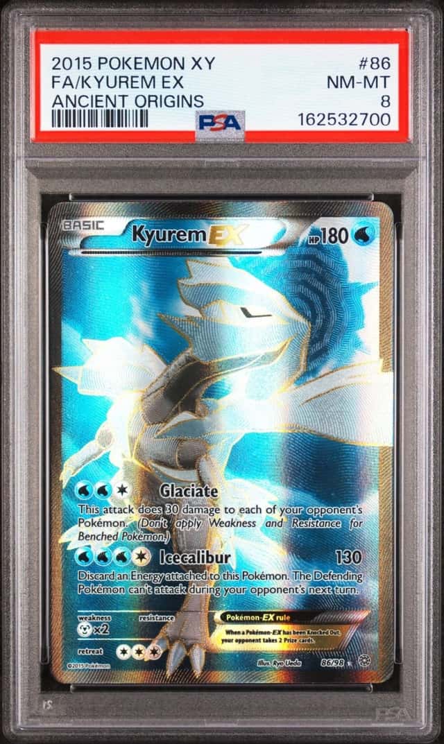 2015 POKEMON XY ANCIENT ORIGINS #86 FULL ART/KYUREM EX PSA 8