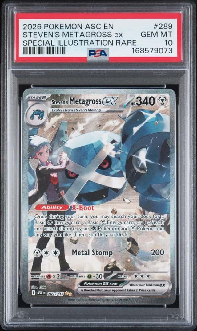 2026 POKEMON ASC SPECIAL ILLUSTRATION RARE #289 STEVEN'S METAGROSS EX PSA 10
