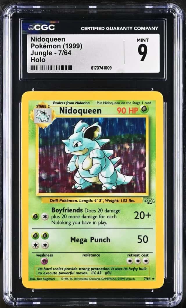 Pokemon Nidoqueen Jungle Unlimited 7/64 Holo CGC 9 Mint