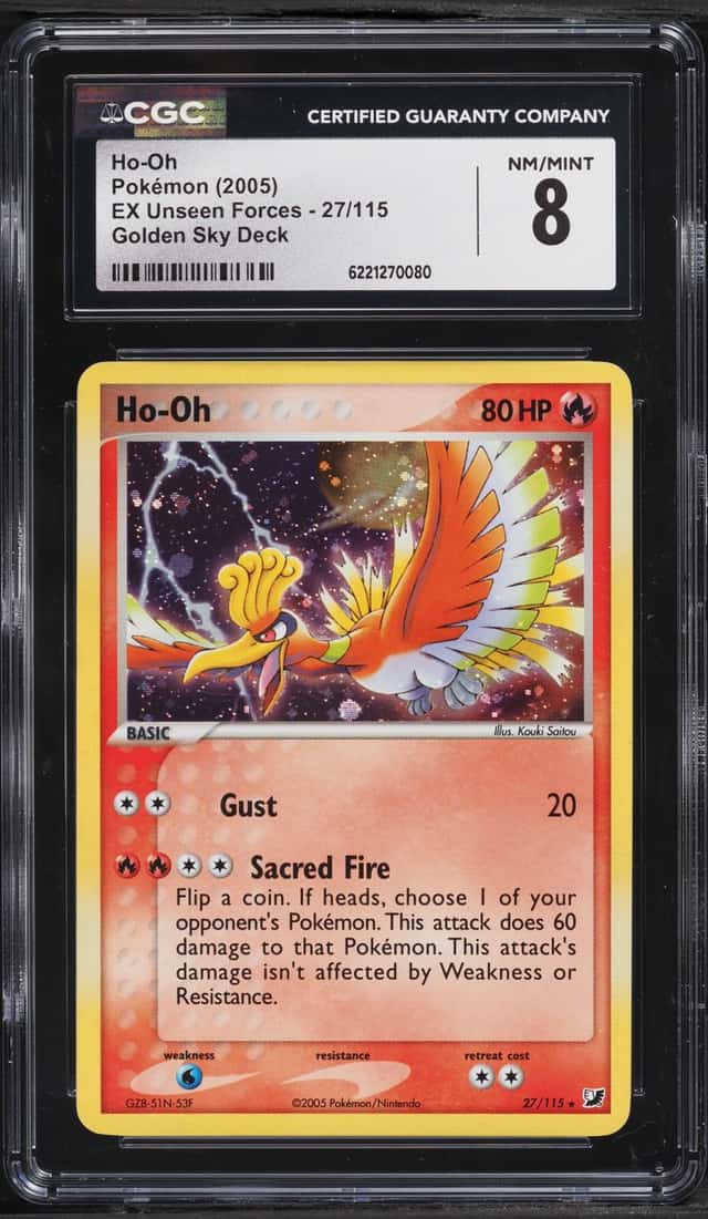 2005 Pokemon EX Unseen Forces Golden Sky Deck Holo Ho-Oh #27 CGC 8 NM-MT