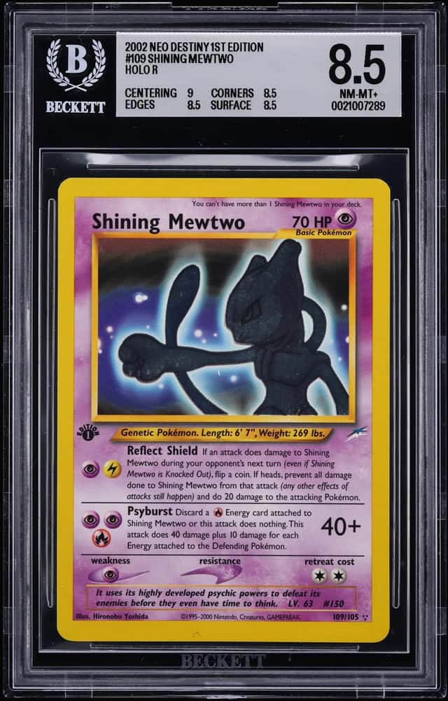 2002 Pokemon Neo Destiny 1st Edition Holo Shining Mewtwo #109 BGS 8.5 NM-MT