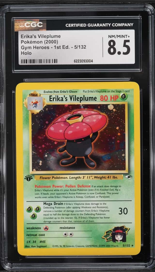 2000 Pokemon Gym Heroes 1st Edition Holo Erika's Vileplume #5 CGC 8.5 NM-MT+