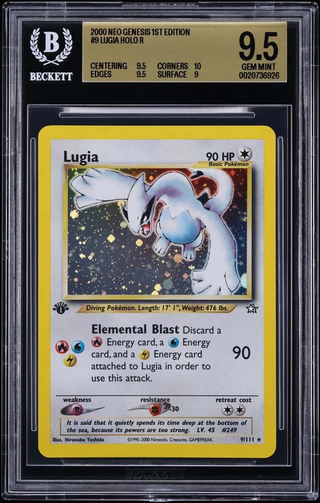 2000 Pokemon Neo Genesis 1st Edition Holo Lugia #9 BGS 9.5 GEM MINT