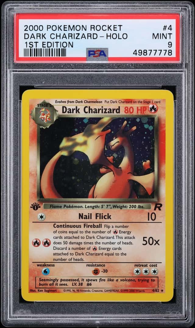 2000 Pokemon Team Rocket 1st Edition Holo Dark Charizard #4 PSA 9 MINT