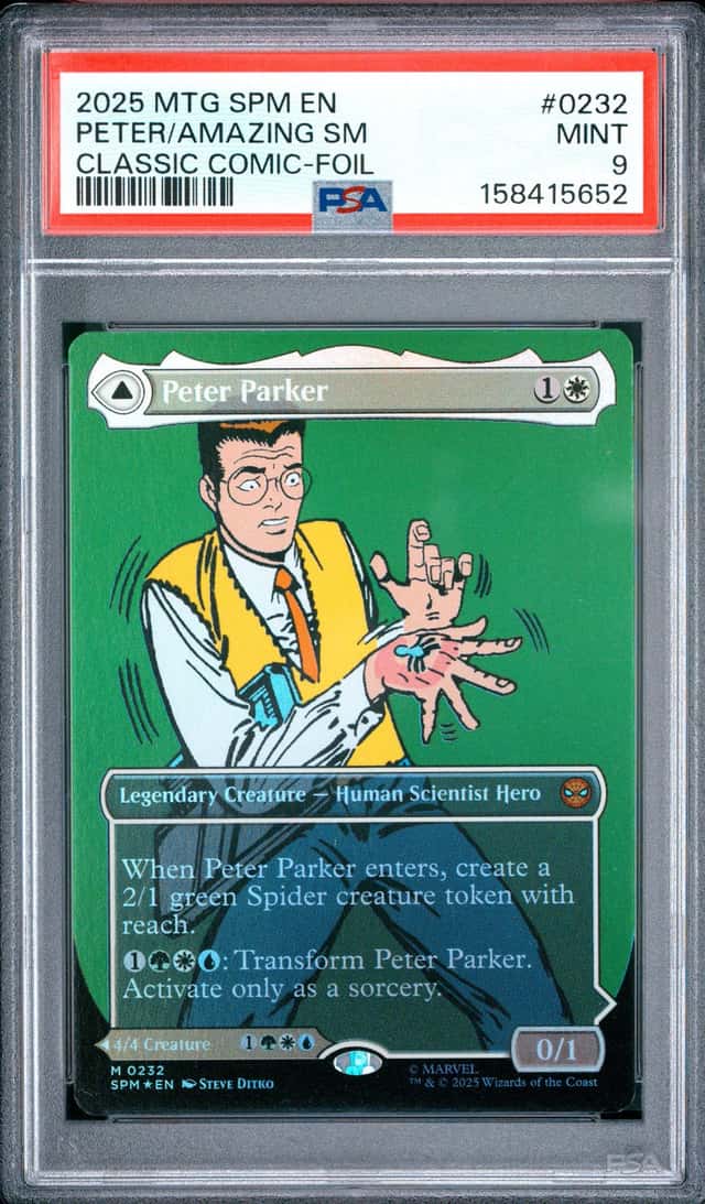 2025 Magic The Gathering Marvel's Spider-Man #0232 Peter/Amazing SM PSA 9