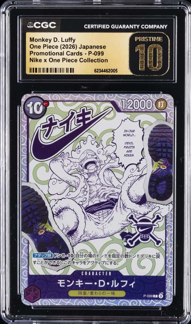 2026 ONE PIECE PROMO X NIKE COLLECTION  #P-099 MONKEY D. LUFFY CGC 10 PRISTINE