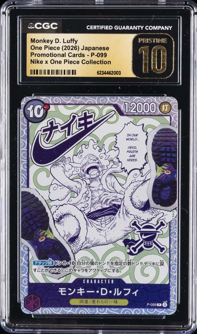 2026 ONE PIECE NIKE #P-099 MONKEY D. LUFFY CGC 10 PRISTINE
