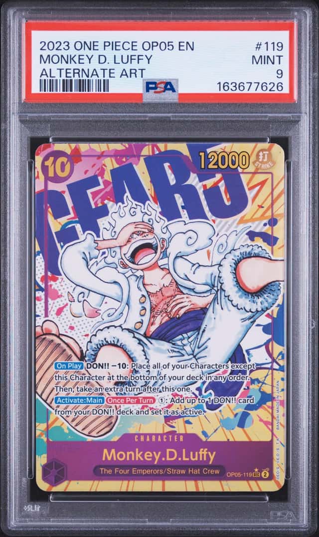 MONKEY D. LUFFY 2023 ONE PIECE OP05-119 SECRET ART ALTERNATE ART PSA 9 Q6626