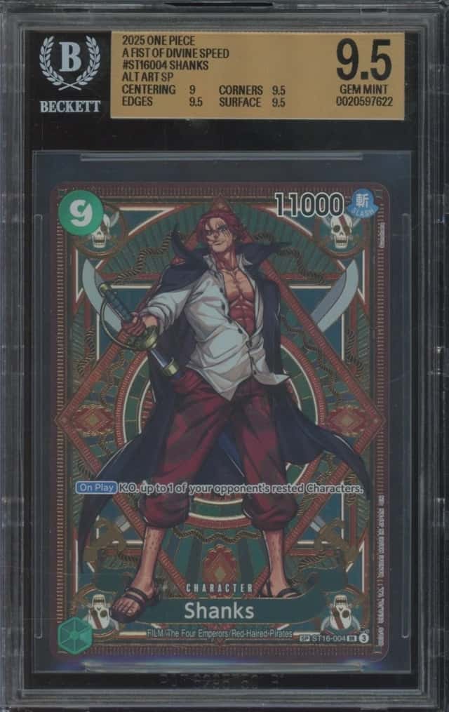 2025 One Piece Divine Speed Alternate Art SP #004 Shanks Gem Mint BGS 9.5