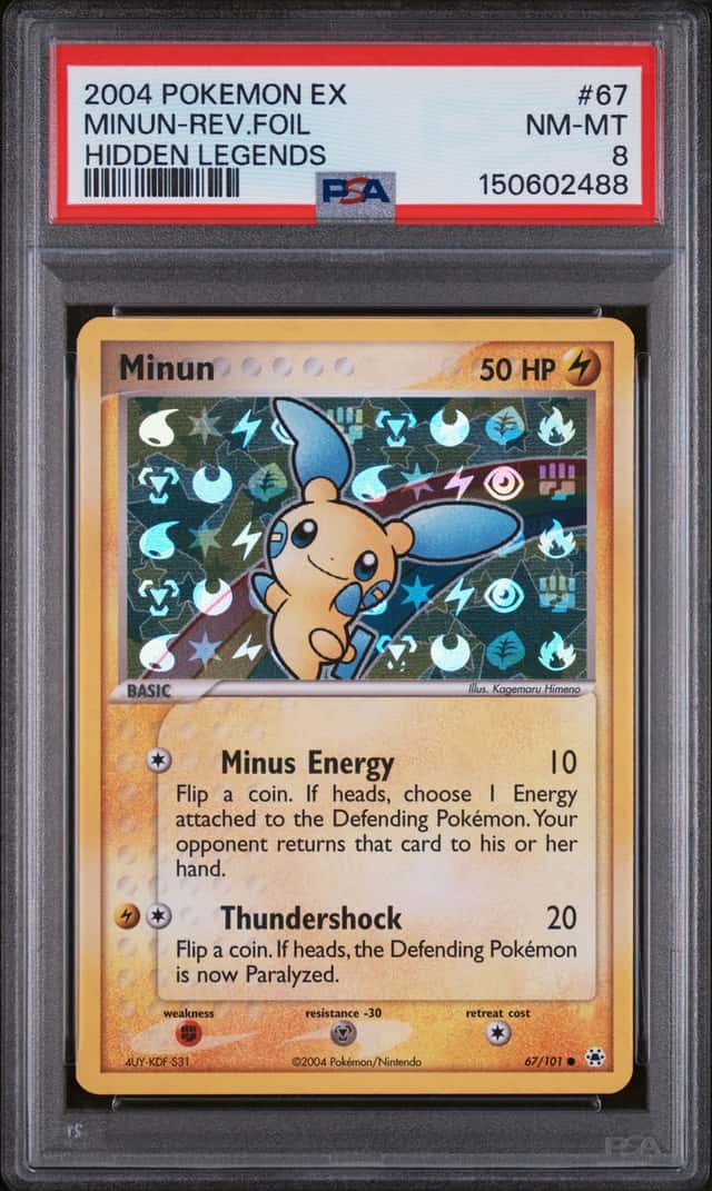 2004 Pokemon Ex Hidden Legends Reverse Foil Minun #67