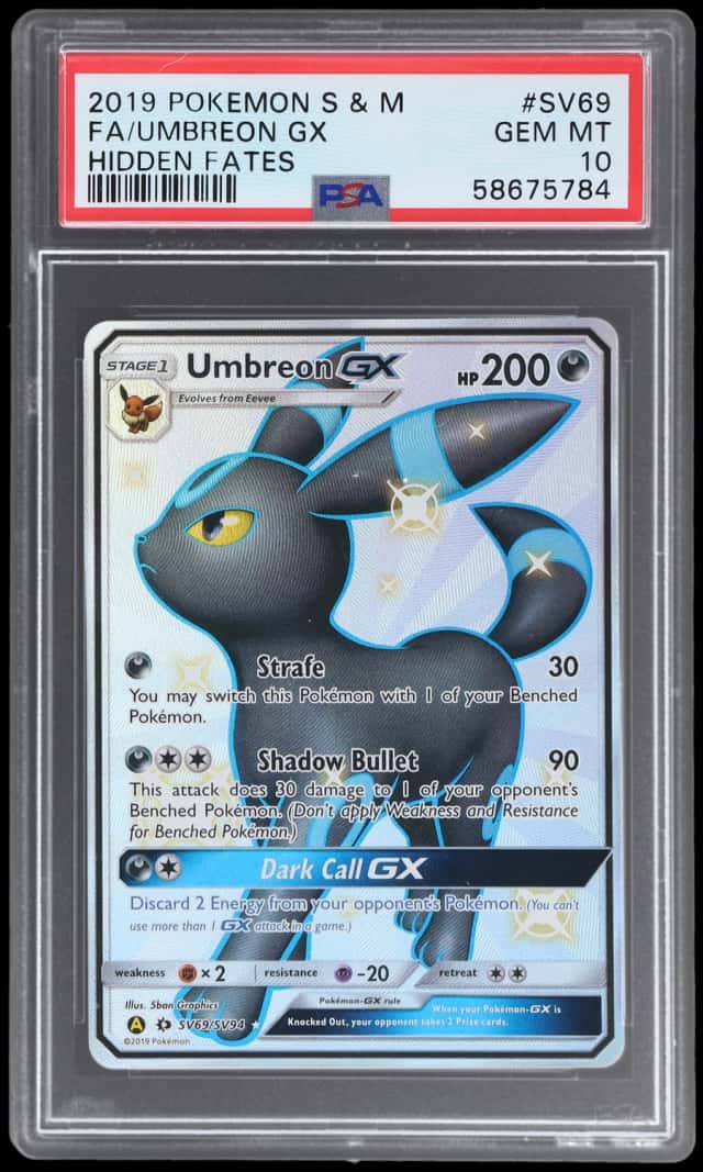 2019 Pokemon Sun and Moon Hidden Fates Shiny Vault Umbreon Gx #SV69