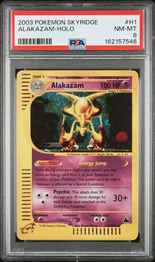 ALAKAZAM HOLO PSA 8 2003 POKEMON SKYRIDGE #H1 NM-MT