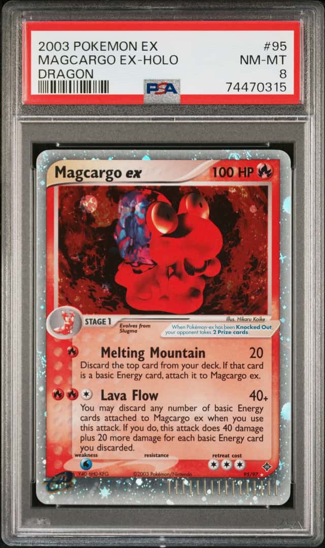 Magcargo ex PSA 8 95/97 EX Dragon Ultra Rare Holo EN 2003 Pokémon TCG