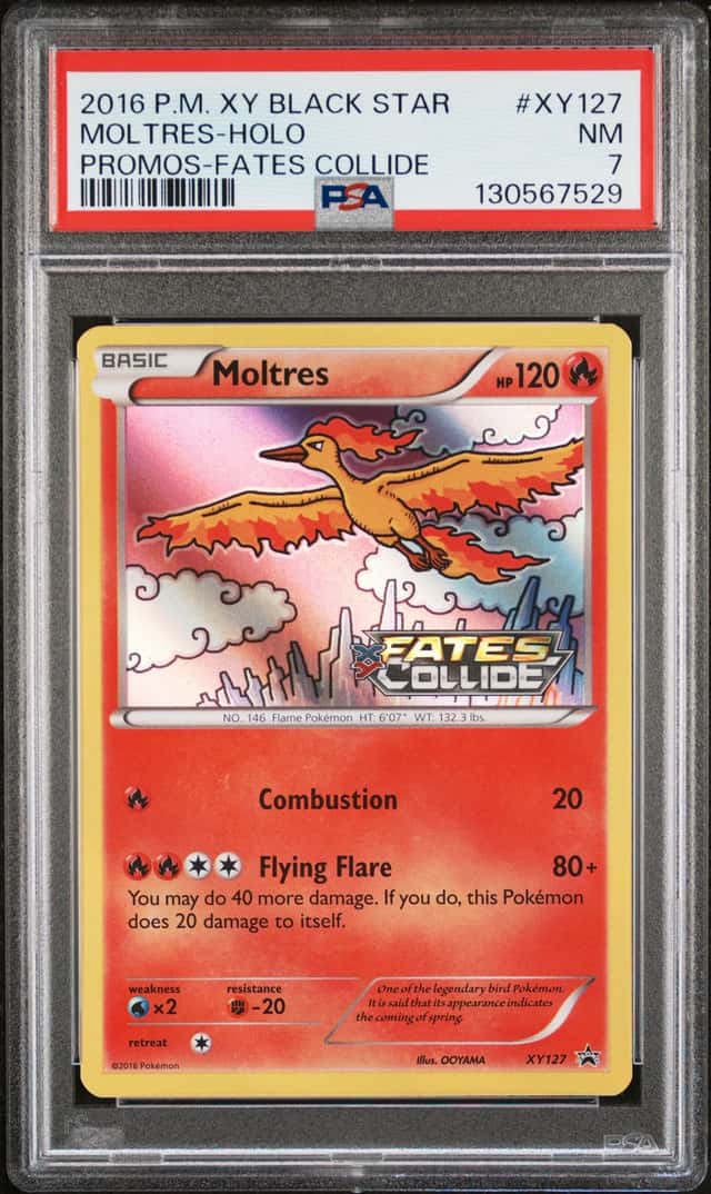 POP 23 - 2016 Pokémon XY Fates Collide BSP Moltres Prerelease Holo XY127 - PSA 7