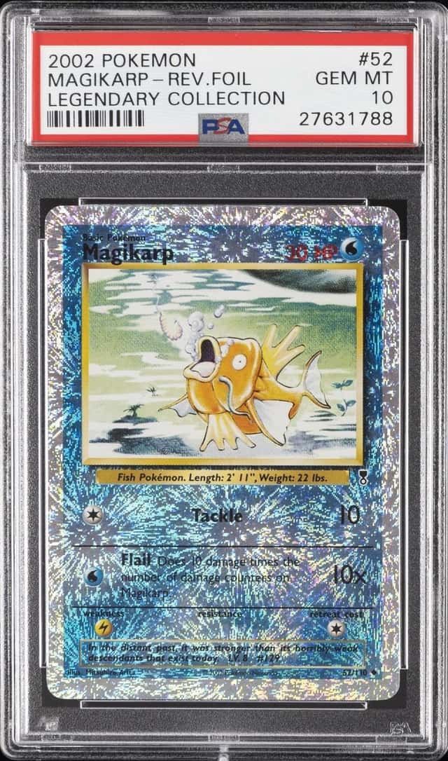 2002 POKEMON LEGENDARY COLLECTION #52 MAGIKARP-REVERSE FOIL PSA 10