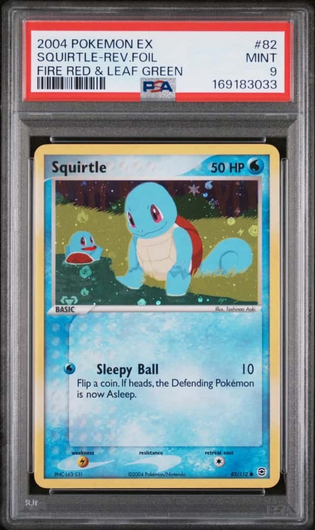 Pokemon Squirtle Reverse Holo Fire Red & Leaf Green 82 PSA 9 Mint