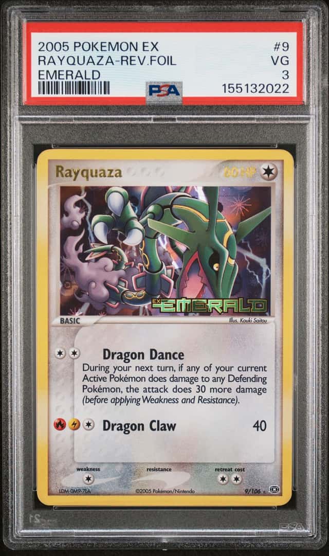 Pokemon Rayquaza EX Emerald Reverse Holo Rare #9 PSA 3