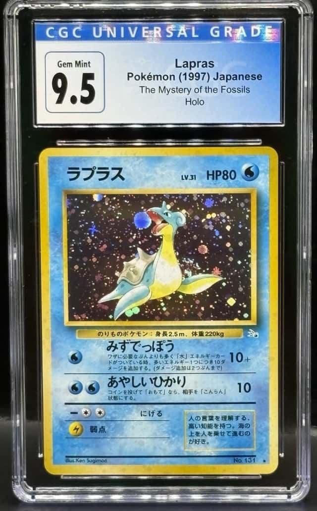 Lapras 131 Pokemon Mystery of the Fossils Holo Japanese 1997 CGC Grade 9.5 SWIRL