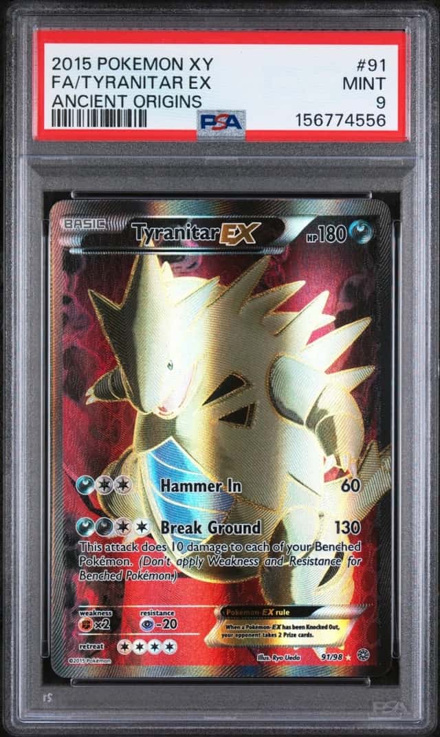 Pokemon Tyranitar EX Ancient Origins Full Art 91/98 PSA 9 Mint