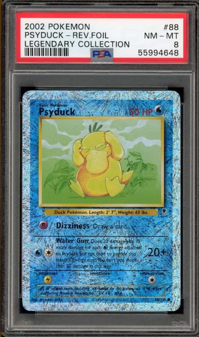 Pokemon Psyduck Reverse Holo Legendary Coll. 88 PSA 8