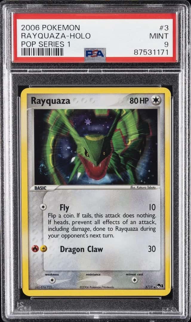 Pokemon Rayquaza Holo Pop Series 1 3/17 PSA 9 Mint