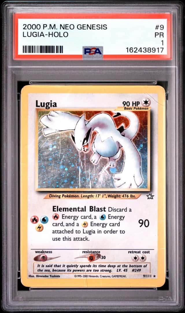 Pokemon Lugia Holo Neo Genesis Unlimited 9/111 PSA 1