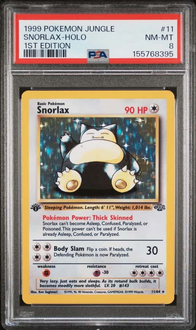 Pokemon Snorlax Holo Jungle 11/64 1st Edition PSA 8