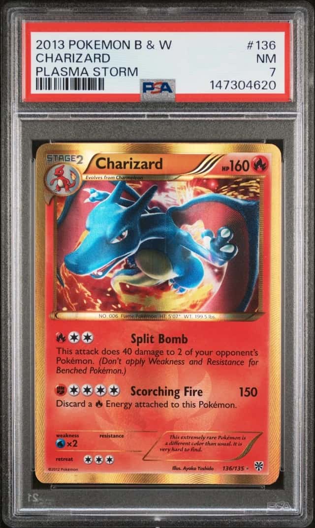 Pokemon Charizard Plasma Storm Holo Secret Rare 136/135 PSA 7
