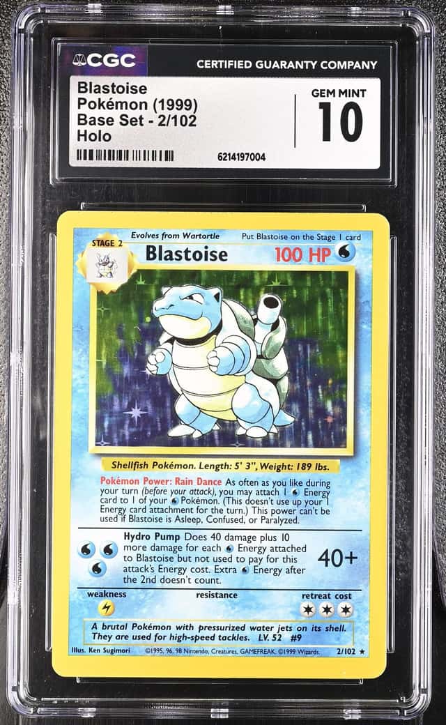 Pokemon Blastoise Base Set Unlimited 2/102 Holo CGC 10 Gem Mint