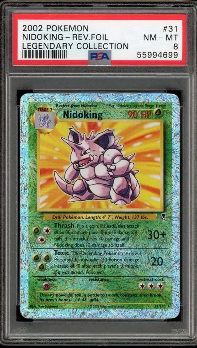 Pokemon Nidoking Reverse Holo Legendary Coll. 31 PSA 8