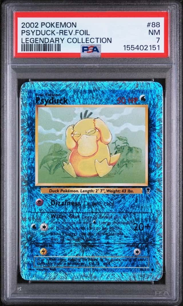 Pokemon Psyduck Reverse Holo Legendary Coll. 88 PSA 7