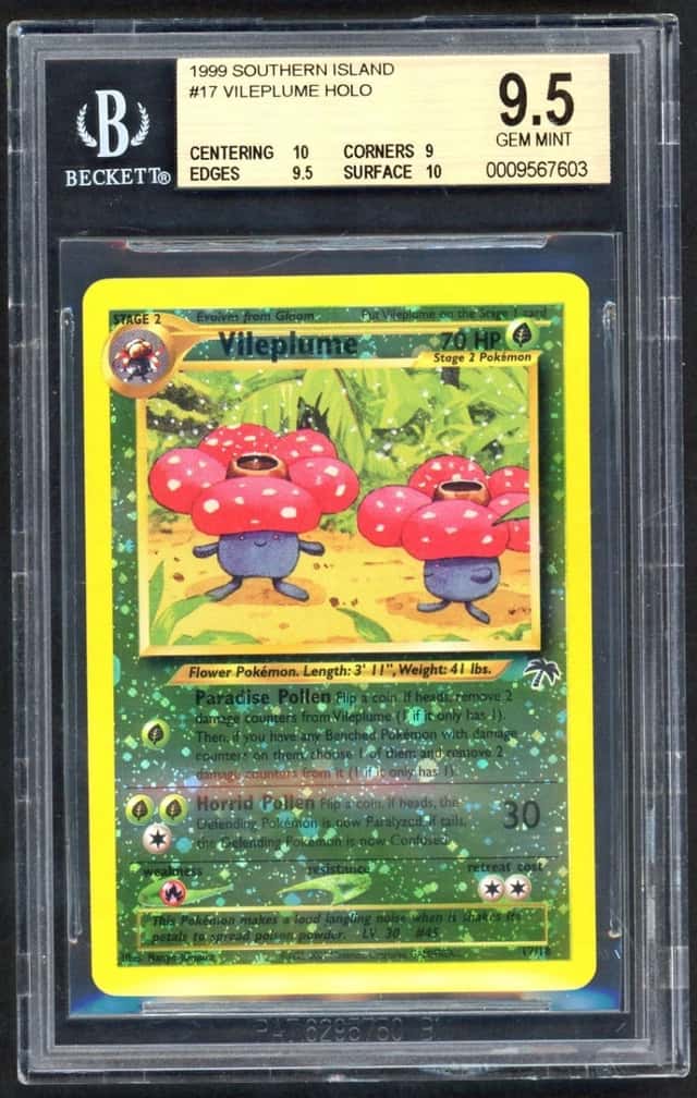Pokemon Card BGS 9.5 Vileplume 17/18 Southern Islands Reverse Holo