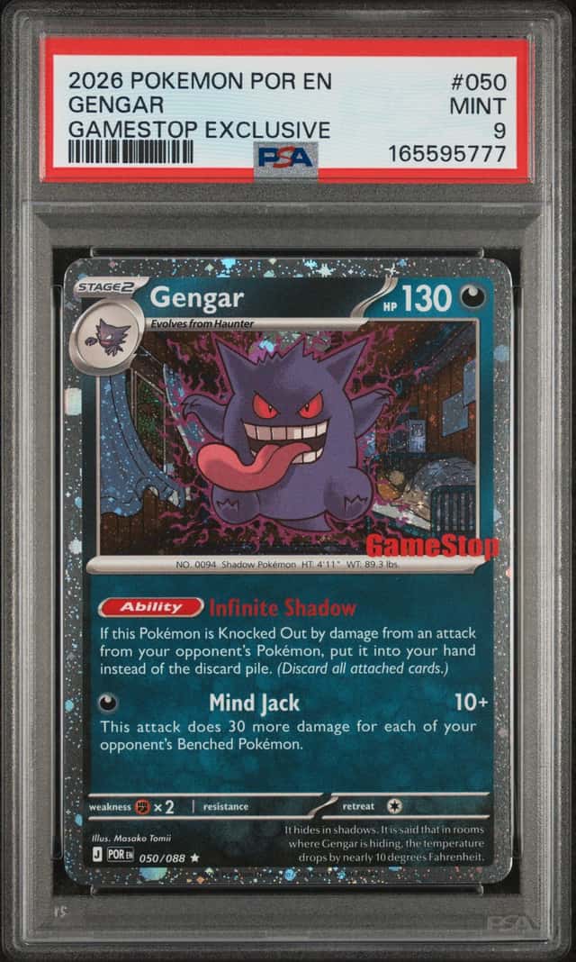 Gengar GameStop Exclusive Cosmos Holo 050/088 PSA 9 English Promo Card