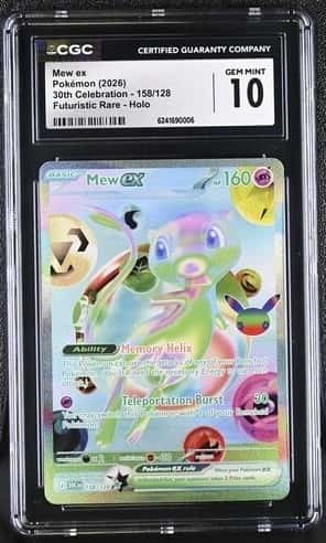CGC 10  Mew ex 158/128 Futuristic Rare Celebrations 30th Anniversary Pokemon 30C