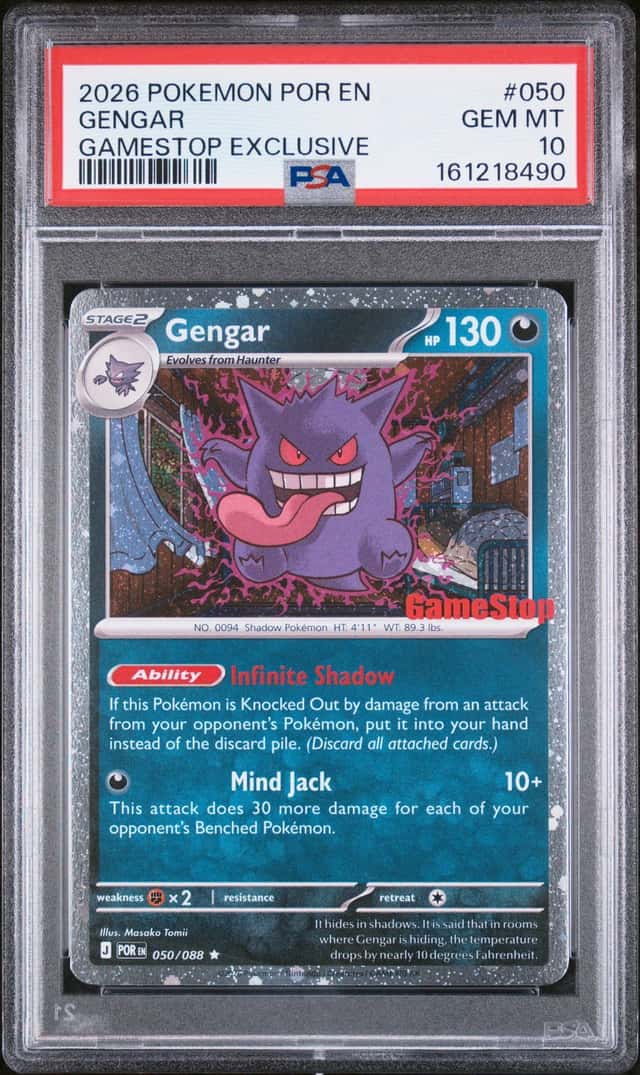 GENGAR 2026 POKEMON PERFECT ORDER GAMESTOP EXCLUSIVE 050/088 HOLO PSA 10 Q3963-7