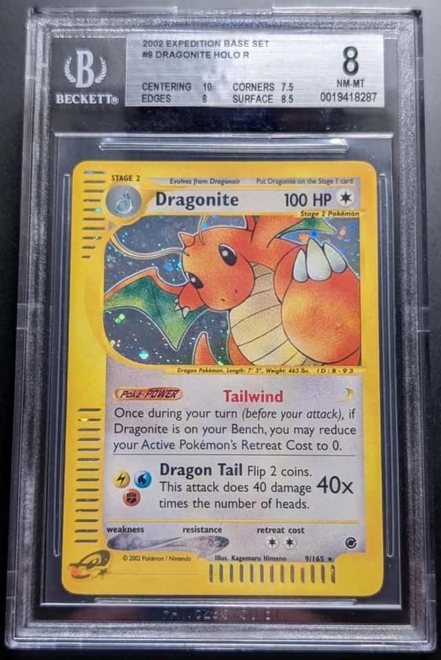 Pokemon Dragonite Expedition Holo 9/165 WOTC Vintage BGS 8